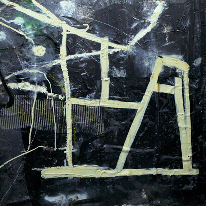 Robert Baribeau, Trac 1503, 2000, oil, acrylic on wood, 48 x 48 inches. © Robert Baribeau. Courtesy: Anna Zorina Gallery, New York City