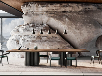 Tavolo in legno della collezione Vero Brotto Group in un appartamento