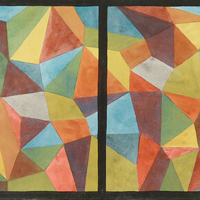Sol LeWitt, Continuos forms and color 1988 acquerello su cartoncino 27,5x75 cm. Courtesy of Studio Gianleazzo Visconti
