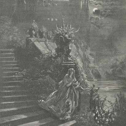 Ilustración de Gustav Doré para "Piel de asno" en El libro de las hadas (1891) de Charles Perrault 