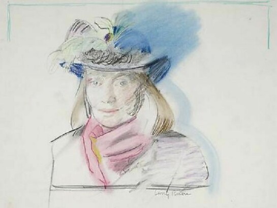 Larry Rivers, Niki de Saint Phalle, 1987, colored pencil on paper, 21 3/4 x 25 inches