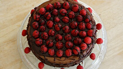 Dark Chocolate Raspberry Mousse Cheescake© Emily Ferris