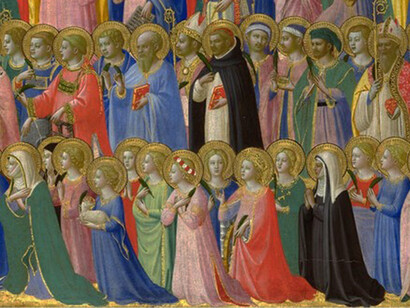 Beato Angelico, Tutti i Santi, particolare della predella della Pala di Fiesole, Londra National Gallery