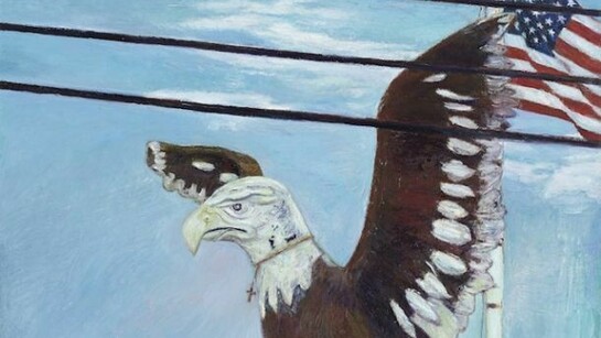 Keith Mayerson, American Eagle, 2012, oil on linen, 40 x 30 inches
