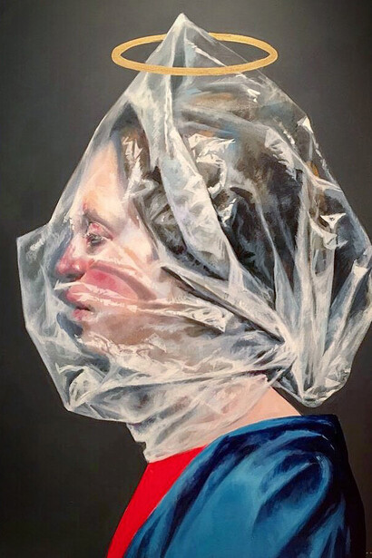 DCG_Afarin Sajedi_ECCE MULIER_L’Insoutenable Sacré_81x100 cm_Acrylic on canvas