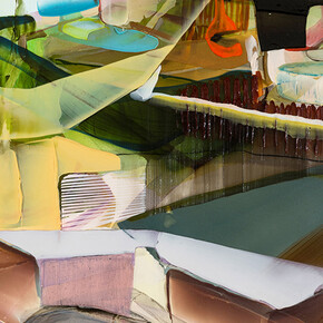 Foreign Domesticity, 2020
Acrylic, charcoal, and aerosol on canvas
47 x 63 inches