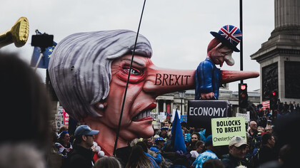 Protesters rally in London during the 'Put It to the People' march, demanding a final public vote on Brexit or the revocation of Article 50, UK