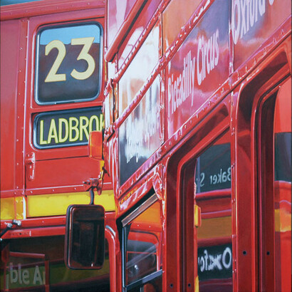 Cynthia Poole, "Destinations" Acrylic on Polyester, 70 x 70 cm