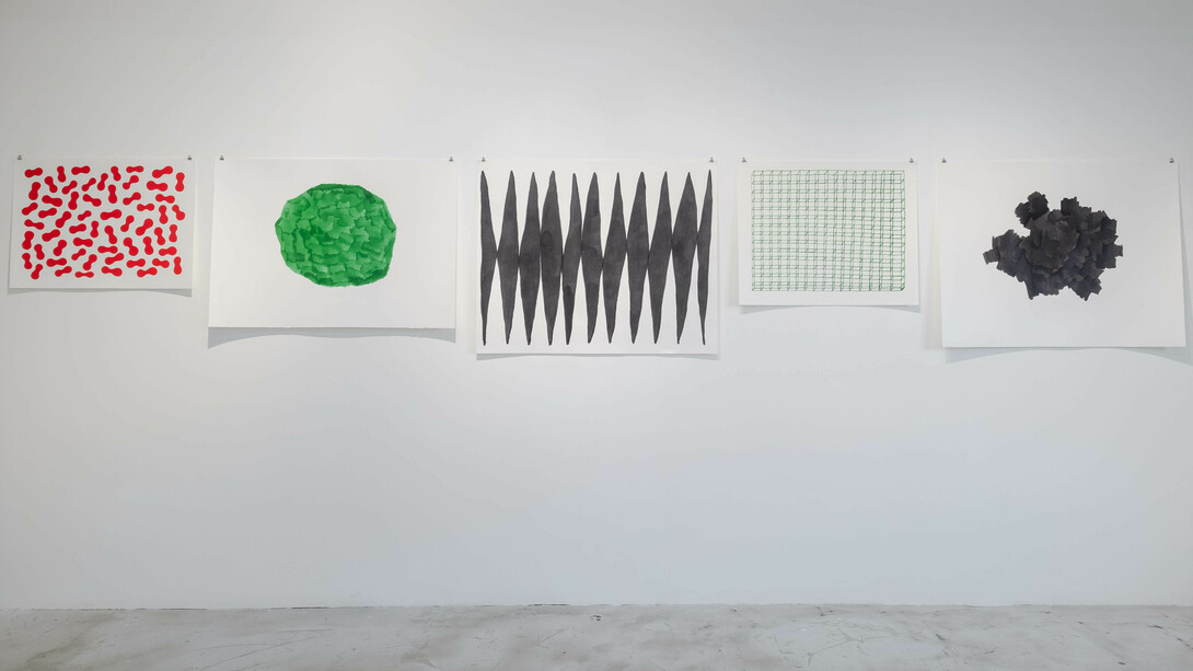 Installation view, Nabuqi, Edouard Malingue Gallery, Hong Kong, 2021. Image courtesy of Edouard Malingue Gallery.
