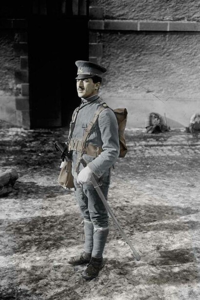 Soldado en la Primera Guerra Mundial. Liga dos Combatentes