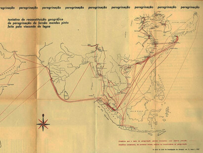 Mapa das viagens de Fernão Mendes Pinto