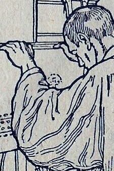 "Preparación para la exhibición del santo sacramento", Wilhelm Pichler, ilustración, 1920