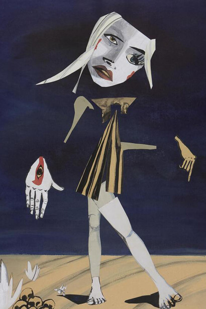 Tear no. 27, 2017Ink and gouache and collage on paper, 98 x 75.5 cm © Moyna Flannigan 
Photography Rebecca Milling. 