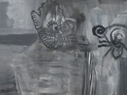 Albert Oehlen, Titankatze mit versuchstier, 1999. Courtesy of Skarstedt Gallery