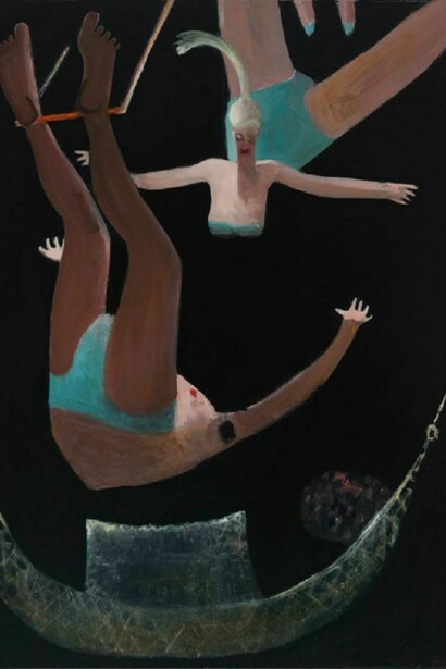 Trapeze, 2012, oil on canvas, 68 x 58 inches, Courtesy Tibor de Nagy Gallery, New York.
