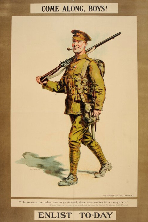 Come Along Boys! London, December 1914, Collection Ulster Museum, © National Museums Northern Ireland
