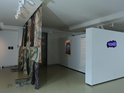 Monali Meher, Walking root route, exhibition view. Courtesy of Latitude 28 Gallery