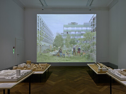 Wohnen fürs wohnen: les coopératives d'habitation suisses comme laboratoire de coexistence, vue d'exposition. Avec l'aimable autorisation du S AM Swiss Architecture Museum