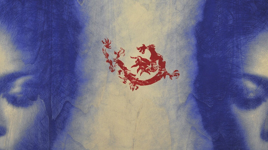 Omar Galliani, Blu Oltremare, 2018, pastello su tavola, cm. 75x120. 