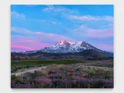 John Seal, Shasta-Trinity National Forest 3, 2023. Oil on canvas, 44”h x 54”w (112 x 137cm). Courtesy of Harkawik Gallery