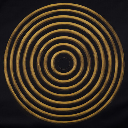 Ye Linghan (b. 1985), Gold.Circle.Tiger 06, 2014, Acrylic on canvas, 100 x 100 cm; (39 3/8 x 39 3/8 in.)