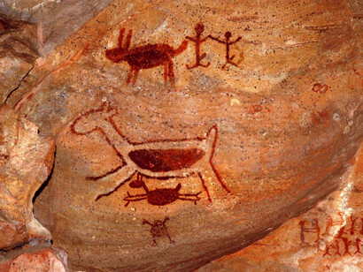 Pitture rupestri di Bhimbetka, India