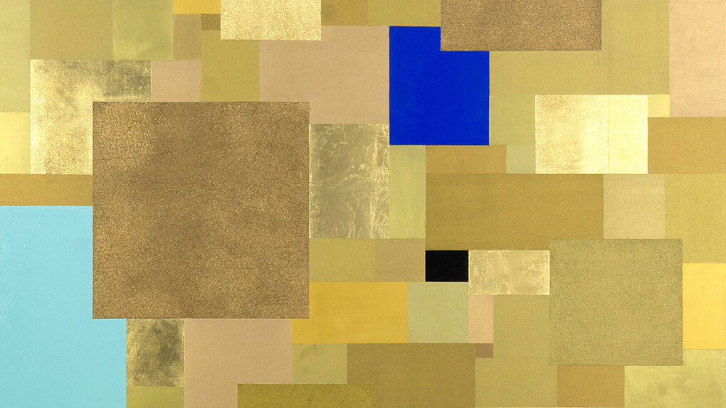 Marco Casentini, Arabian summer 1, 2018, acrilico e foglia oro su tela, cm 170x170, foto Luigi Di Giovine, Verona