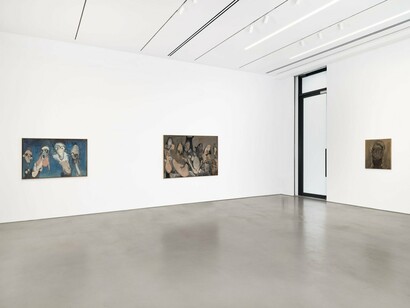 Roger-Edgar Gillet, Dinner party, exhibition view. Courtesy of Petzel Gallery