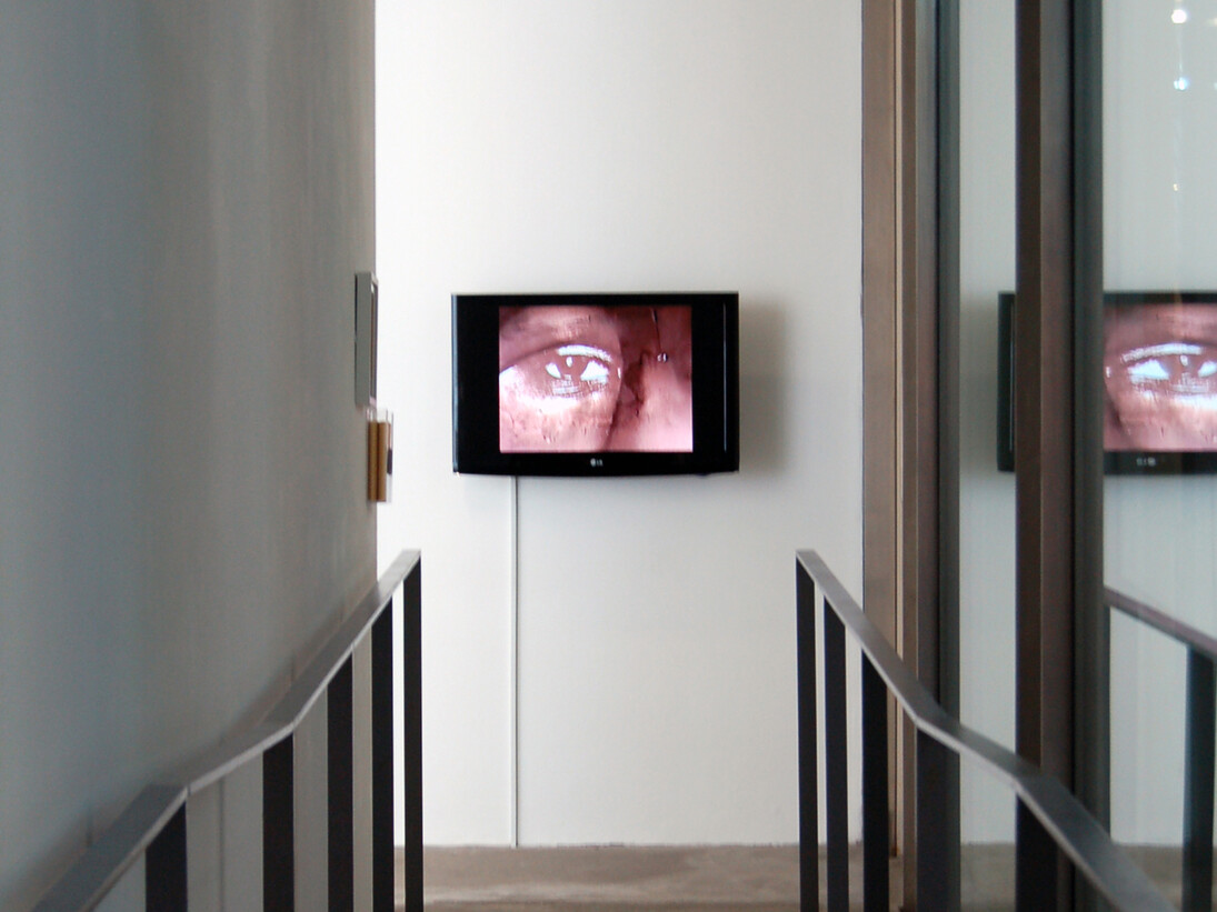 Installation view, video document of The Devils Feast (23min) courtesy of Chelsea College of Art & Design Library, Courtesy the African-Caribbean, Asian and African Art in Britain (ACAA) Archive, Chelsea College of Arts Library, University of the Arts London, image courtesy of Chelsea space