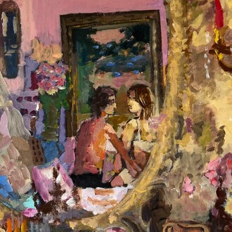 Hisham Sharif, Behind the mirror (detail), 2025. Courtesy of Ayyam Gallery
