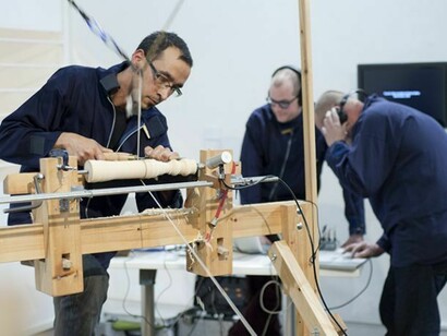 Owl Project, Sound Lathe, 2005. At Terra Exhibition, Jerwood Space, 2011. Photo Tomas Rydin