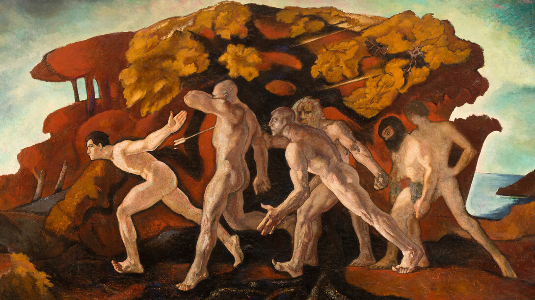 Anselmo Bucci, I maschi (detail), 1911-1924. Courtesy of Mart