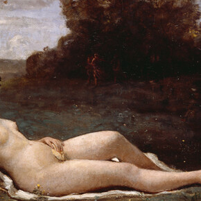 Reclining Nymph, 1857–1858, oil on canvas, Musée d'art et d'histoire, ville de Genève, Deposit of the Republic and Canton of Geneva. © Musées d’art et d’histoire, ville de Genève, Dépôt de la République et canton de Genève, 1875