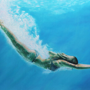 Artist: Matt Story, Silver Dive, Oil  on Canvas, 24 x 36 inches, 2014
