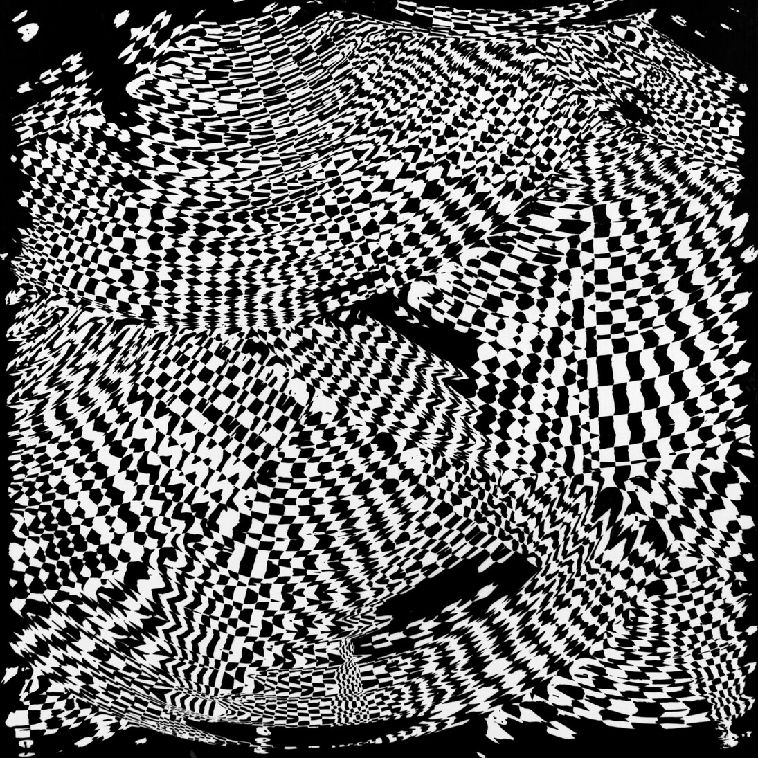 Franco Grignani, Struttura filtrata da archi lenticolari, 1955, sperimentale ottico su tela emulsionata applicata su tavola, 50x50 cm