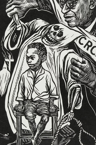 Elizabeth Catlett, Civil rights congress (detail), 1949. Courtesy of the Art Institute of Chicago