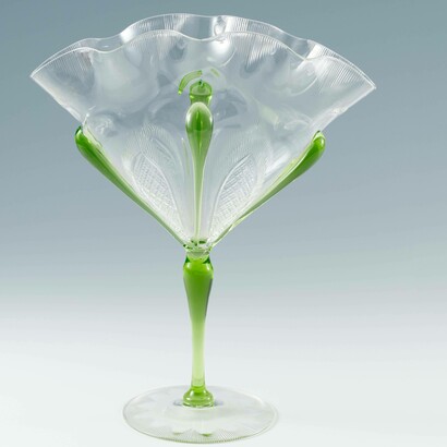 John Walsh Walsh, Cut Clear Glass Fan Vase, Photo: Brain Trust Inc