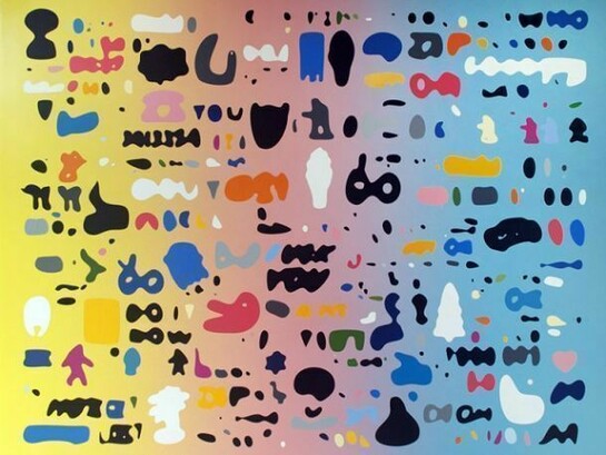 "The world's greatest everything" (2013), Waterborne, enamel, acrylic and resin on cradled wood panel. 40 x 50 inches.