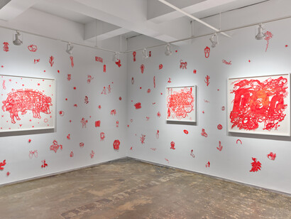 Joo Woo, Do not draw a red star, exhibition view. Courtesy of A.I.R Gallery