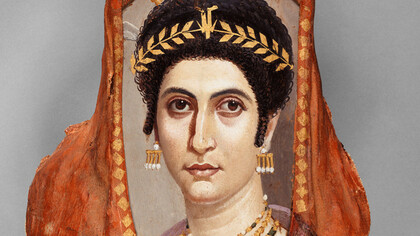 Mummy portrait of a woman, about 100-120 AD