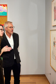 Member’s preview of the exhibition of Hockney/Origins: Early Works from the Roy B. and Edith J. Simpson Collection at The Bruce Museum, photo: ChiChi Ubina 