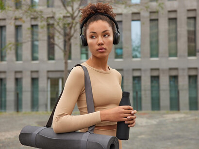 Focused and determined, she uses the power of music to clear her mind, just as Arjuna focused on his target, tuning out distractions and channeling her energy toward progress