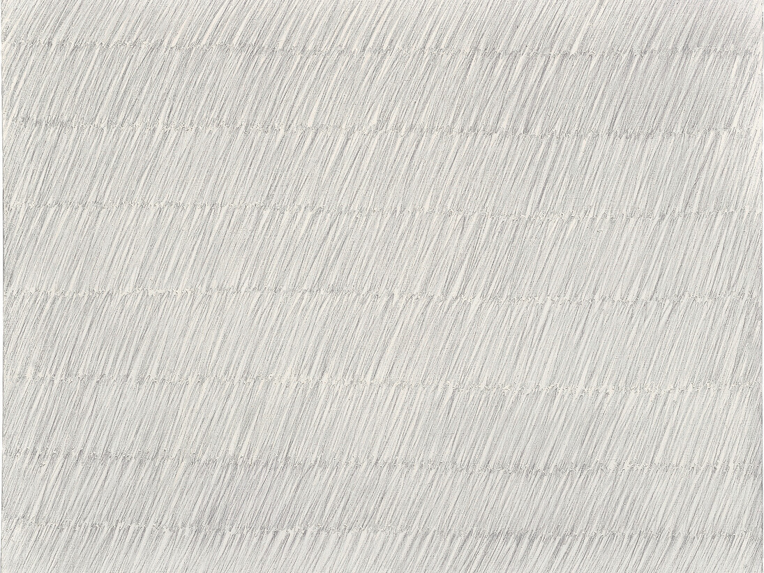 Park Seo-Bo, "Ecriture(描法)No. 1-74" 1974, Pencil and oil on canvas, 130 x 162 cm / 51 1/8 x 63 3/4 in, Courtesy Galerie Perrotin