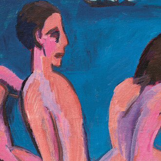 Ernst Ludwig Kirchner, Drei badende (détail), 1913. Avec l'aimable autorisation du Kirchner Museum