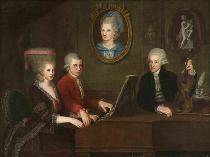 Mozart con la sorella e il padre