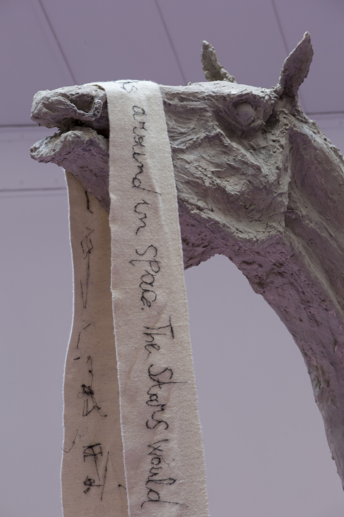 Petrit Halilaj, Yes but the sea is attached to the earth and it never floats around in space. The stars would turn off and what about my planet?, 2014, Installation. Mixed media (earth, branches, fallen leaves, stones, soap), Variable dimensions, View of the exhibition (detail) « Yes but the sea is attached to the earth and it never floats around in space. The stars would turn off and what about my planet? », Kamel Mennour, Paris, 2014, © Petrit Halilaj, Photo: Fabrice Seixas, Courtesy the artist and Kamel Mennour, Paris
