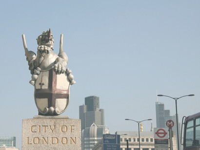Uno de los trece dragones que delimitan el perímetro de la «City» de Londres