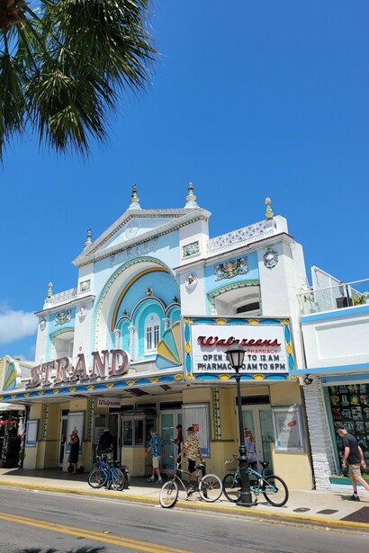 The landmark Strand Building standing proudly in Key West, Florida, reflecting the city's ability to preserve its architectural heritage while embracing change