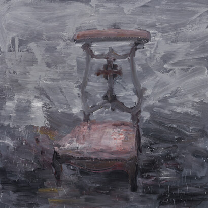Yan Pei-Ming, Prie-Dieu, 2015, Oil on canvas, 200 x 200 cm (78,74 x 78,74 in), Courtesy Yan Pei-Ming / Galerie Thaddaeus Ropac, Paris/Salzburg, Photo: André Morin © Bildrecht, Wien, 2015