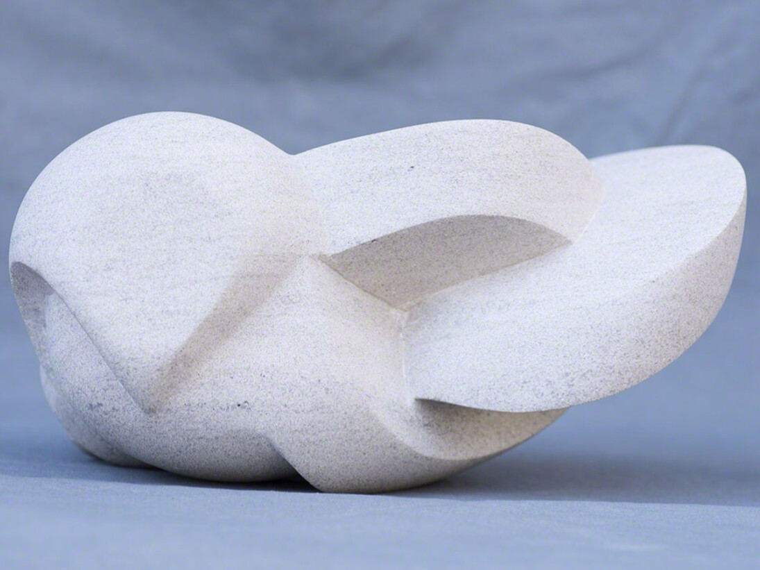 Allan Tarantino, Samsara, 1994, Indiana limestone, 6.25 x 11.5 x 7 inches. Courtesy of Godel & Co.